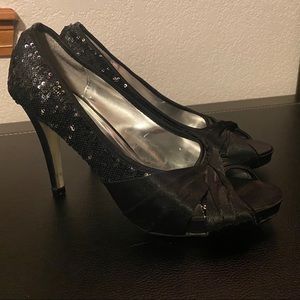 Black & Silver Sequin Heels (Women’s Size 10)
